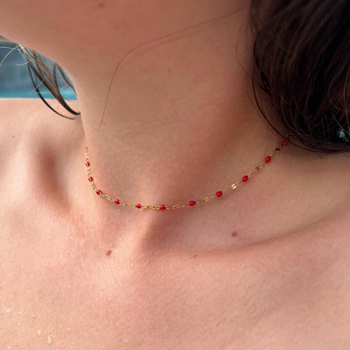 Coastal Choker - Hibiscus Red