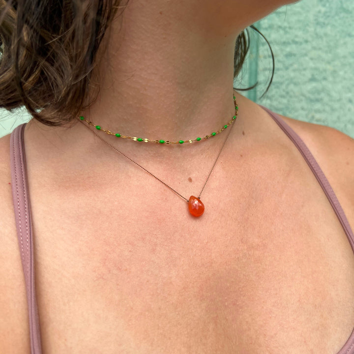 Carnelian Cord Necklace