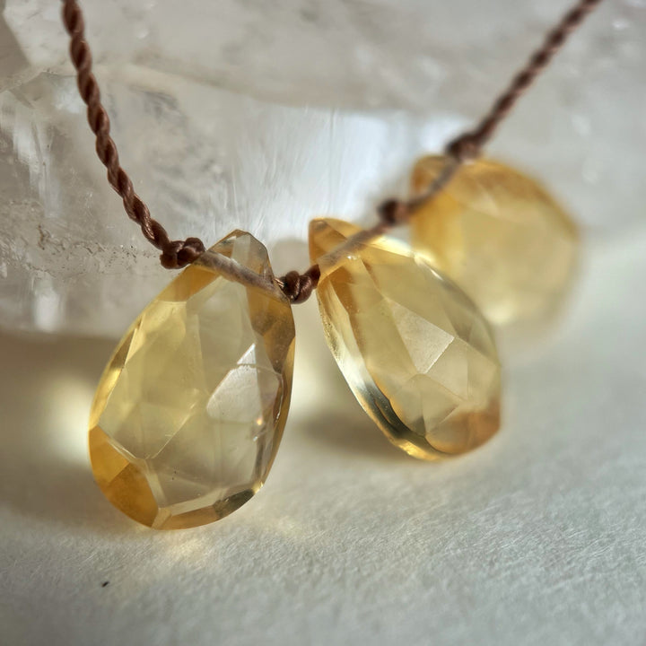 Citrine Triple Cord Necklace