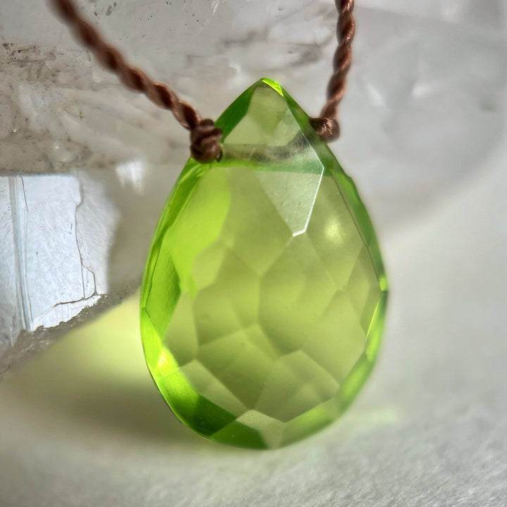 Peridot Quartz Cord Necklace