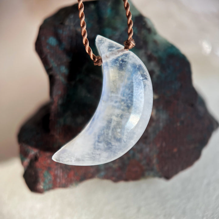 Moonstone Moon Cord Necklace