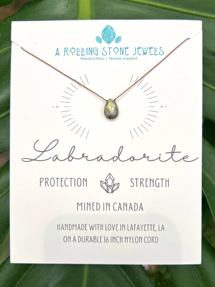 Labradorite Faceted Cord Necklace