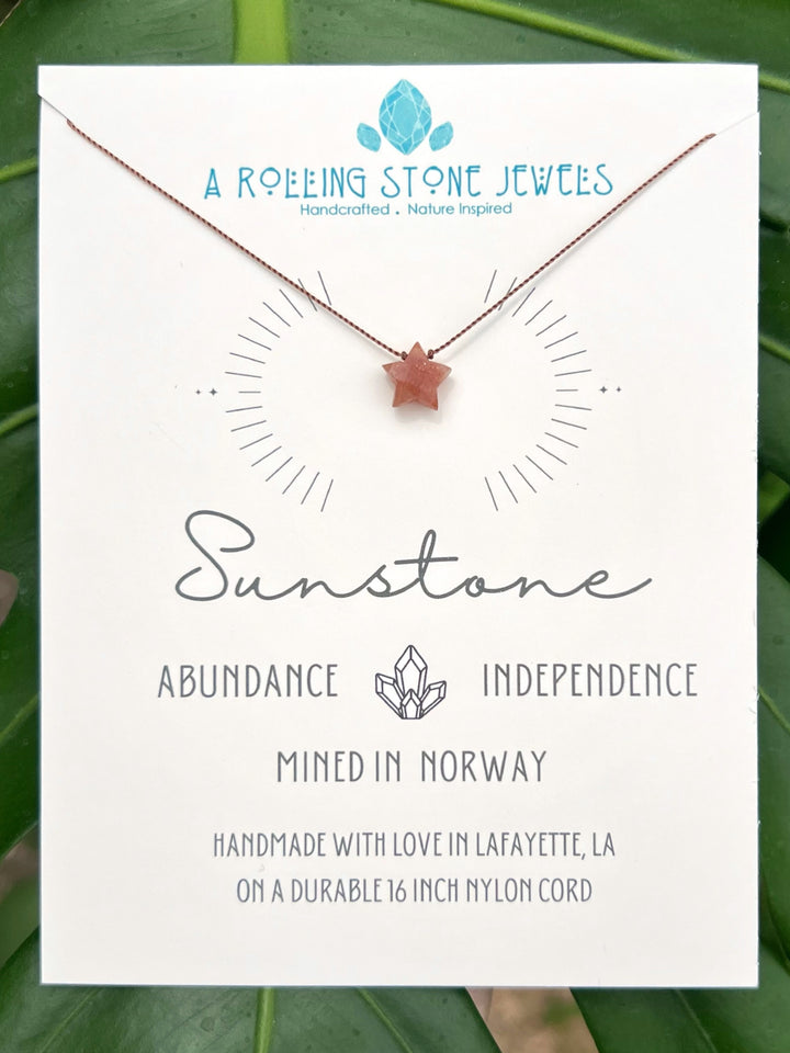 Sunstone Star Cord Necklace