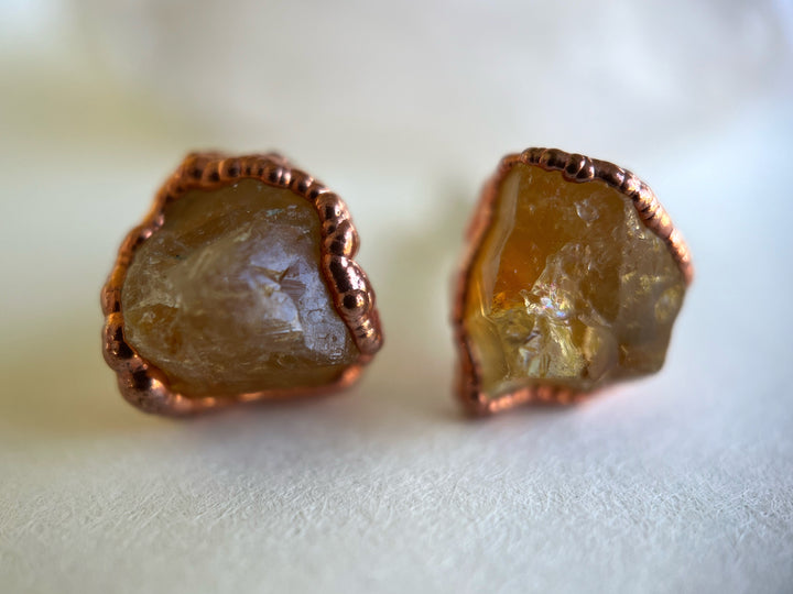 Citrine Studs // Copper