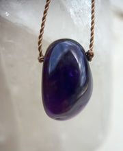 Load image into Gallery viewer, Amethyst Tumbled Cord Necklace