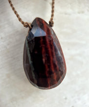 Load image into Gallery viewer, Red Tigers Eye Faceted Cord Necklace