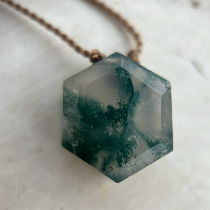 Moss Agate Cord Necklace