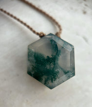 Load image into Gallery viewer, Moss Agate Cord Necklace