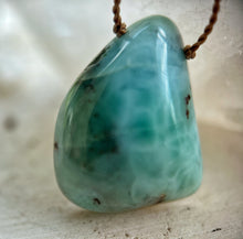 Load image into Gallery viewer, Larimar Large Freeform Cord Necklace