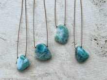 Load image into Gallery viewer, Larimar Large Freeform Cord Necklace