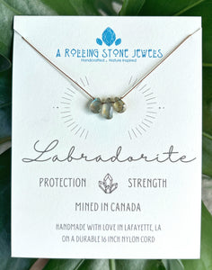 Labradorite Triple Cord Necklace