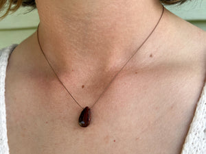 Red Tigers Eye Faceted Cord Necklace
