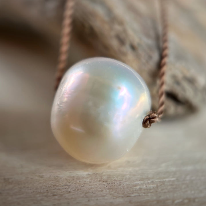 Round Pearl Cord Necklace