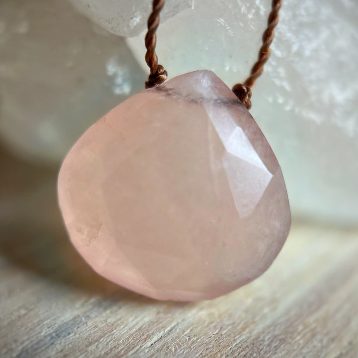 Rose Quartz Cord Necklace