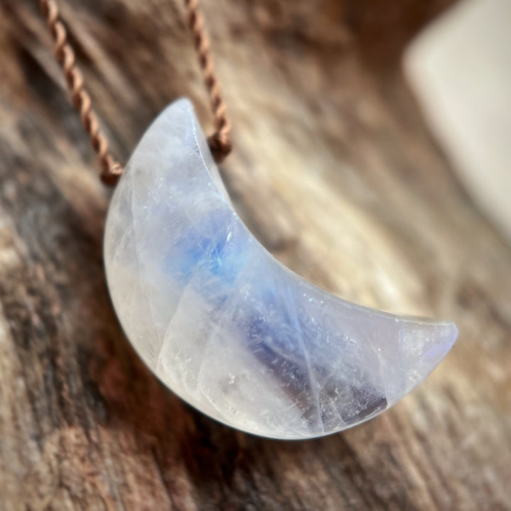 Moonstone Moon Cord Necklace