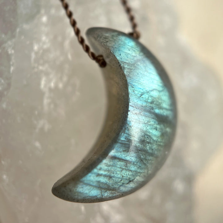 Labradorite Moon Cord Necklace