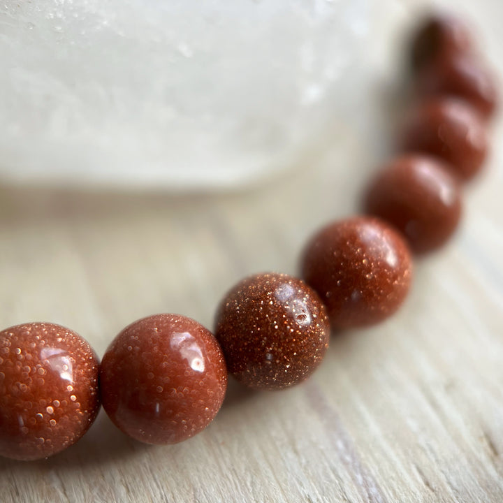 Goldstone Beaded Cord Necklace