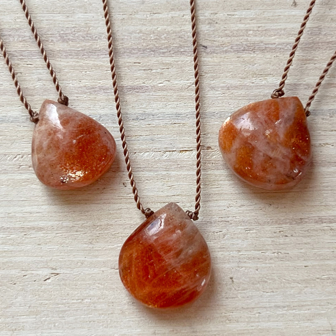 Sunstone Cord Necklace