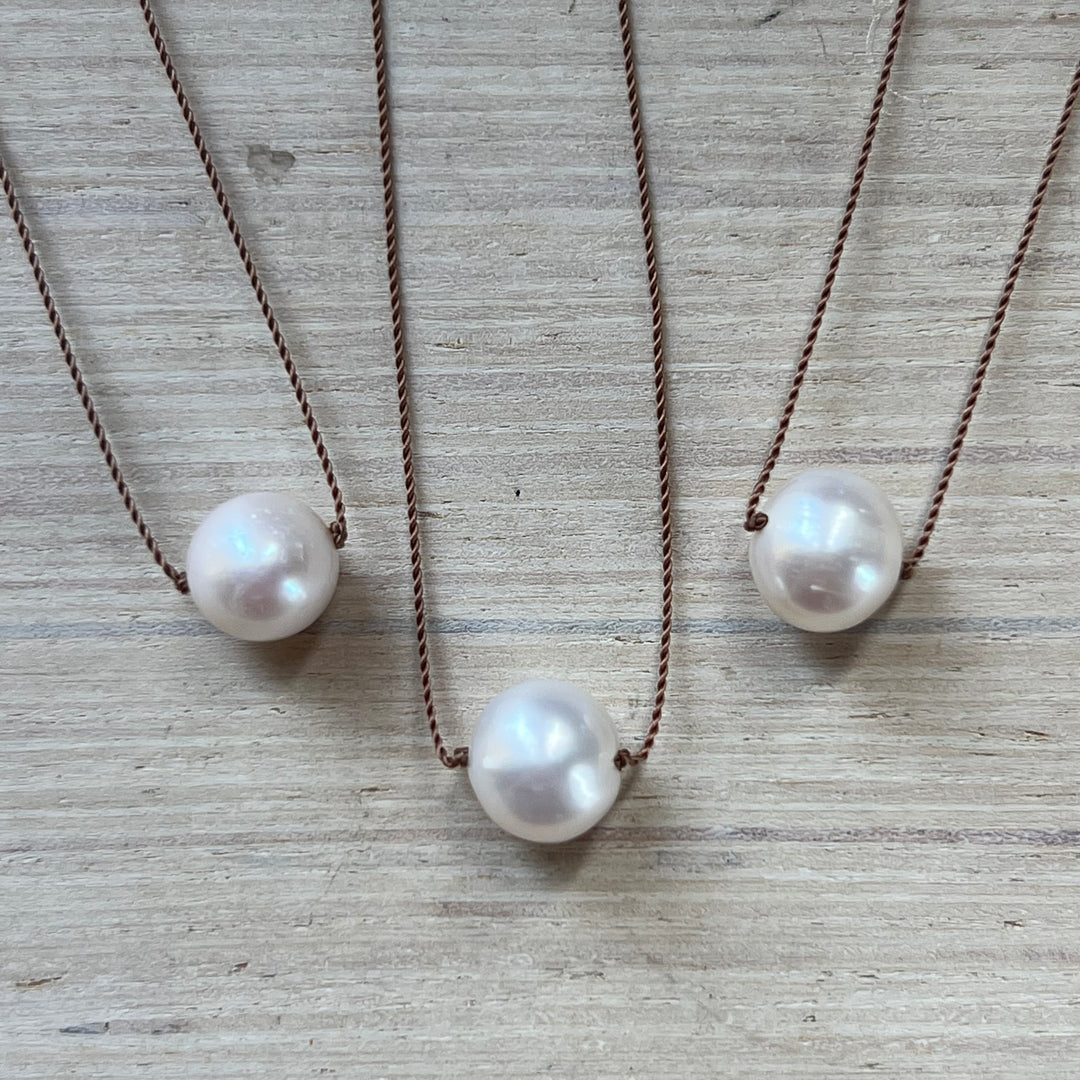 Round Pearl Cord Necklace