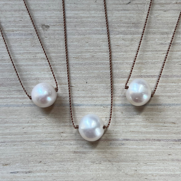 Round Pearl Cord Necklace