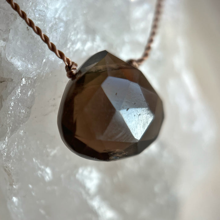 Smoky Quartz Cord Necklace