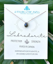 Load image into Gallery viewer, Labradorite Diamond Cord Necklace