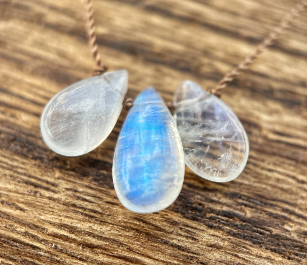 Moonstone Triple Cord Necklace
