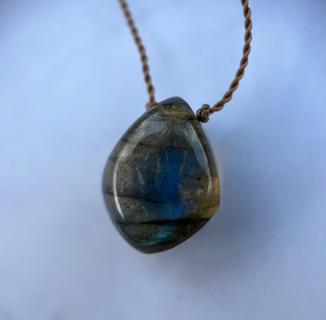 Labradorite Diamond Cord Necklace