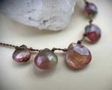 Load image into Gallery viewer, Watermelon Tourmaline Faceted Cord Necklace