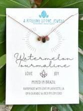 Load image into Gallery viewer, Watermelon Tourmaline Triple Cord Necklace
