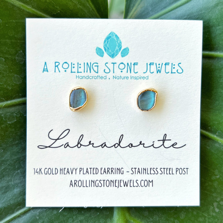 Labradorite Studs