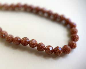 Goldstone Beaded Cord Necklace