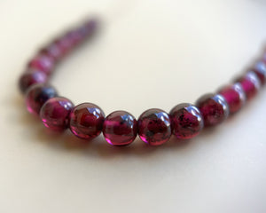 Garnet Beaded Cord Necklace