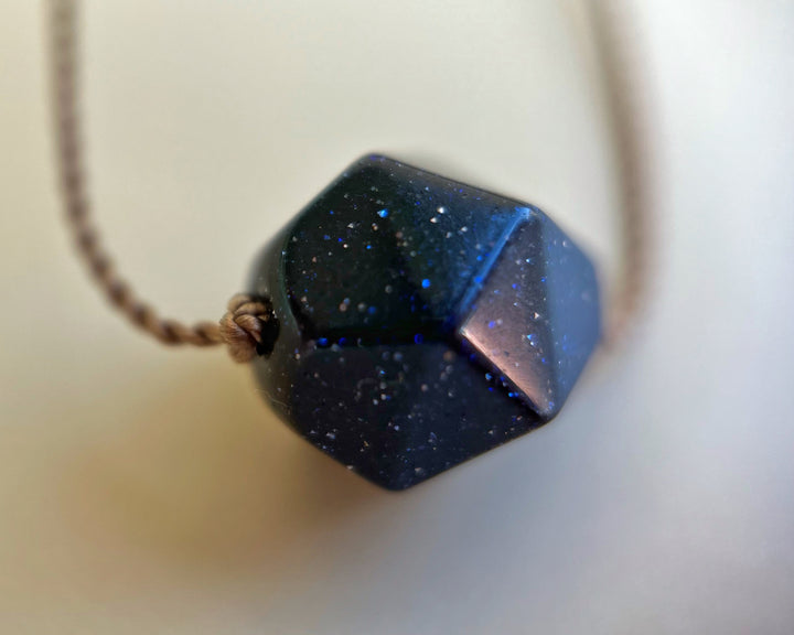 Blue Sandstone Star Cord Necklace