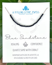 Load image into Gallery viewer, Blue Sandstone Beaded Cord Necklace