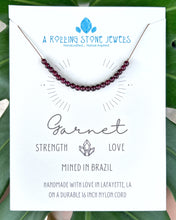 Load image into Gallery viewer, Garnet Beaded Cord Necklace