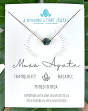 Load image into Gallery viewer, Moss Agate Star Cord Necklace
