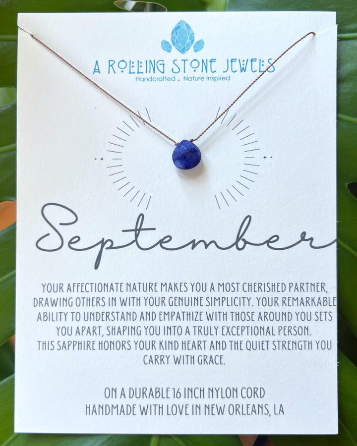September Birthstone Cord Necklace