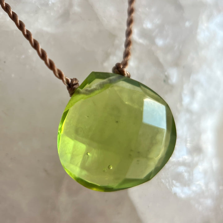 August Birthstone Cord Necklace