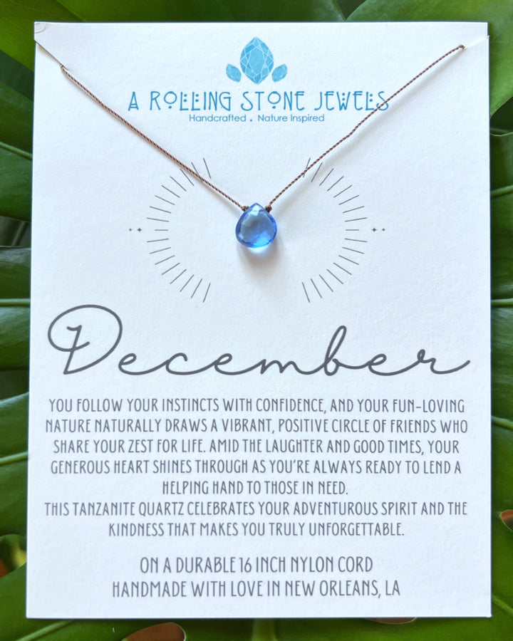 December Birthstone Cord Necklace