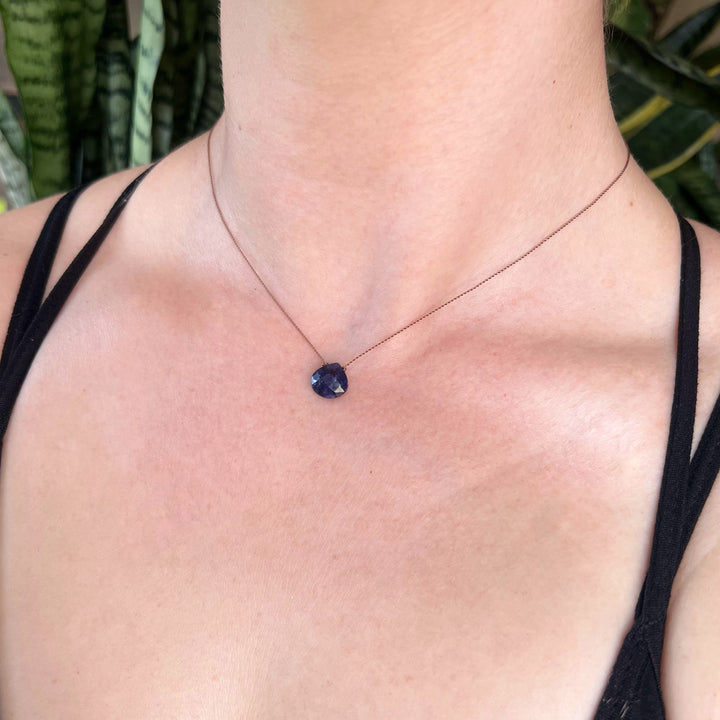 Sapphire Droplet Cord Necklace