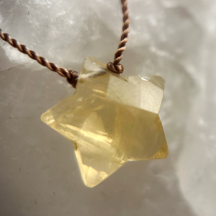 Citrine Star Cord Necklace