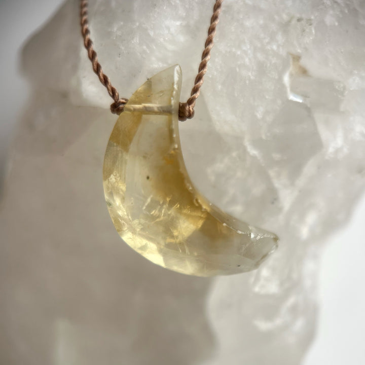 Citrine Moon Cord Necklace