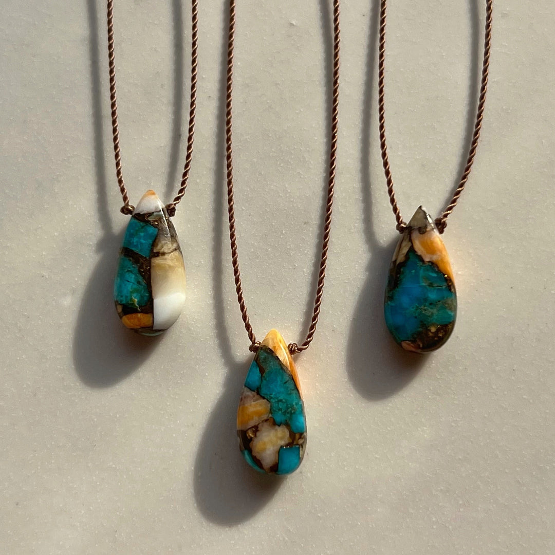 Oyster Turquoise Cord Necklace