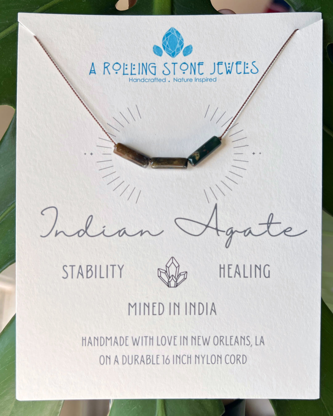 Indian Agate Cord Necklace