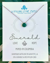 Load image into Gallery viewer, Emerald Cord Necklace