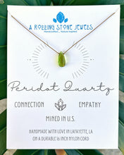 Load image into Gallery viewer, Peridot Quartz Cord Necklace
