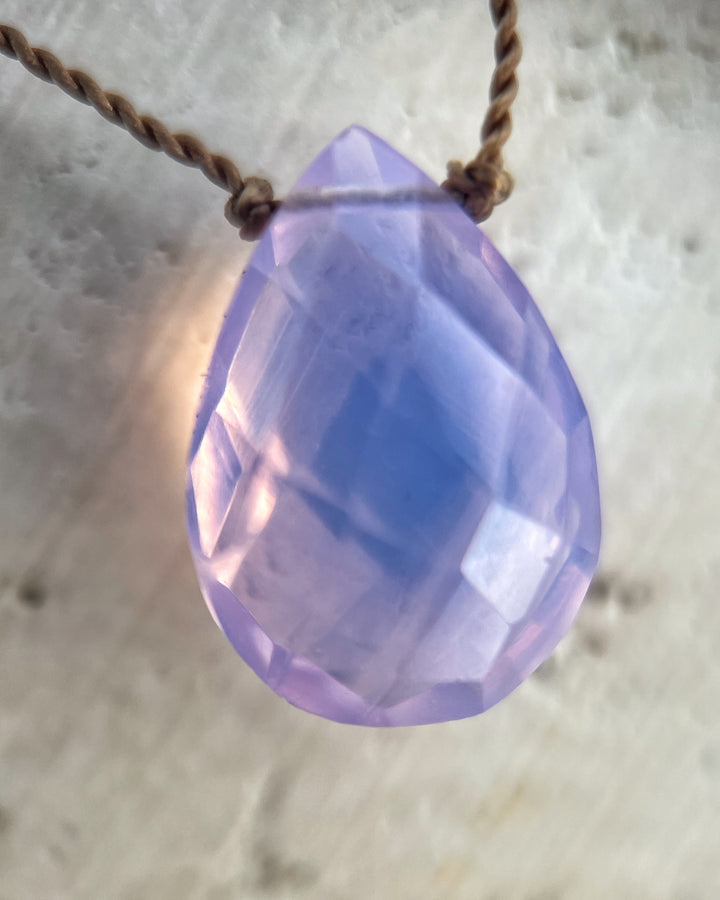 Lavender Quartz Cord Necklace