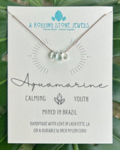 Load image into Gallery viewer, Aquamarine Triple Cord Necklace