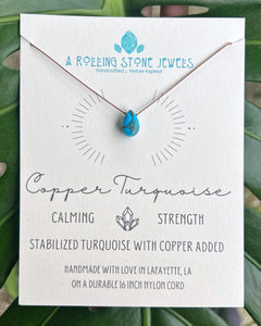 Copper Turquoise Cord Necklace